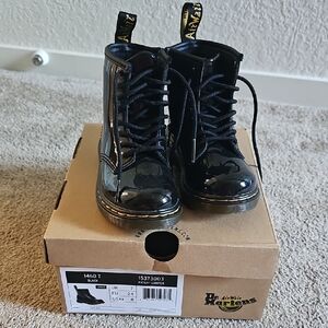 Dr. Martens Kids Glossy Black Boots